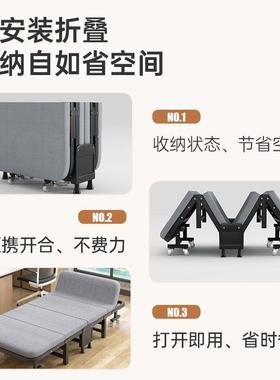 床四折折叠床午休折叠RZE床新午款滑轮午休陪护床公室休折叠办床