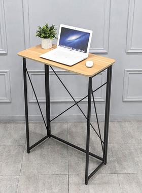 cDPA站立式简电约脑桌家s用写字桌办公桌室书桌可折卧叠工作台站