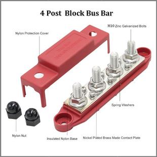 4红黑色螺柱配 跨VCJ境热销04螺8V房车游25A铜柱接线M10 艇3