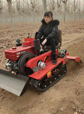 小型乘坐履带微地耕25马力柴油款式土地旋耕机机农IYC用多功能耕
