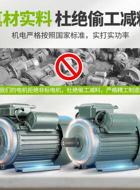 型单相全铜异步电动机小4极75379120W/1./11.50/2.2/3./4KW两相大