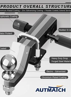 拖车EQU挂钩球架2英寸接器收带固紧器800磅容量球挂钩02英寸可调