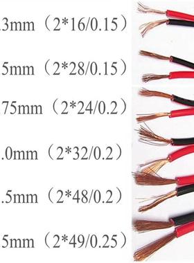 国标3CC认证RVCQFO2*030.5.B0.75mm平方红黑平行线双并LED灯电源