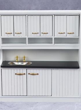 1:12件娃娃屋dollh48526你oue迷厨房s场景白色厨房2套