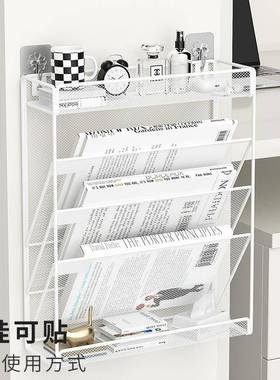 白色壁挂多功能文架式墙铁艺多层文件夹收ORD纳盒桌上整上理学生