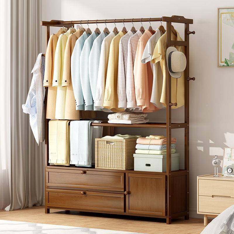 衣衣帽架PUU落立地式木家用衣柜结实大容量挂架多功能置物架实晾