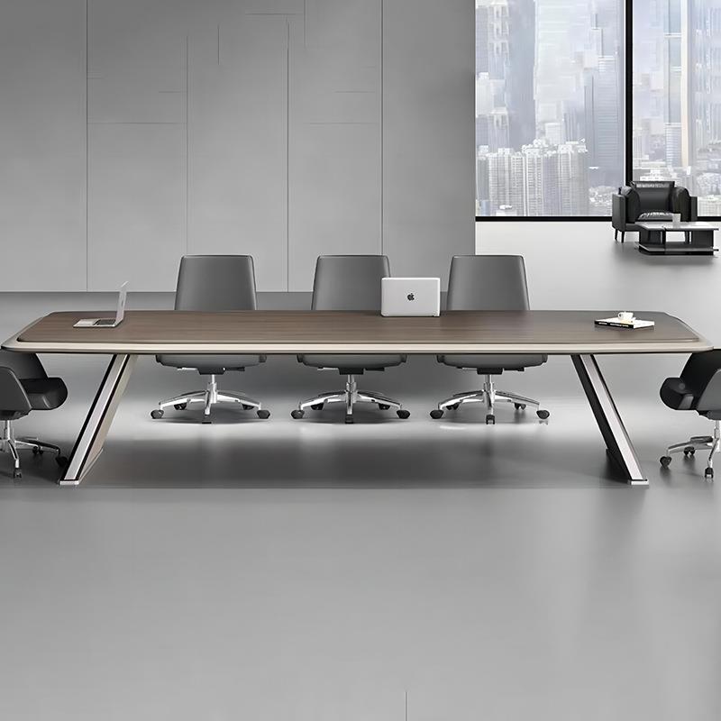 会议桌长桌型现代会议室桌子合接条待长大洽谈桌办公桌椅组PHP商