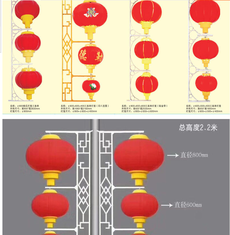 led户外灯笼路灯红灯笼串南瓜磨砂灯笼防水led冬瓜灯笼节日中国结