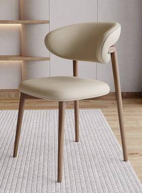 实木餐椅现代简约Y87412-z轻奢计师布艺椅包子店靠设背椅家用餐厅