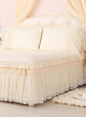 6L床套17975上四件套床单床裙款床罩蕾丝被纯棉A轻奢公主