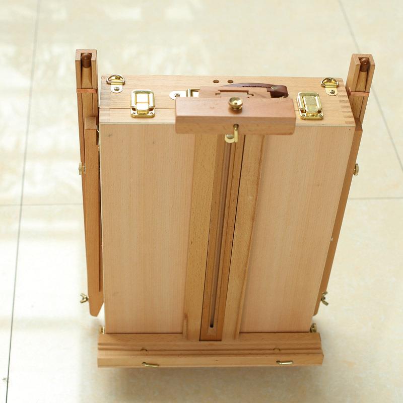 意利高生554档红榉木男士写收油画箱便携式木制大油画架可折叠缩