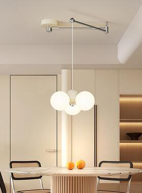 奶风臂厅吊灯2025新款网红创意魔豆餐设计师可75103移动餐桌饭油