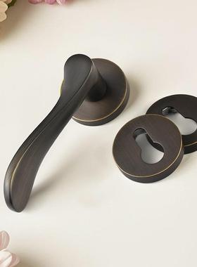 黄古铜室内门用锁体家用静音磁CIR吸分门通型把手卧锁室卫生间锁