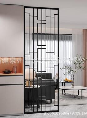 奢铁艺屏风隔断客厅现代入户玄关遮挡中轻式不KBC锈钢花简格镂空