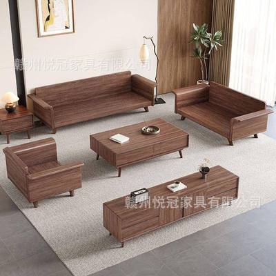 黑胡轻桃木新中式全实木无品牌/沙组合客厅简冬夏两用现代约高发