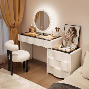 带灯实木梳妆2025新主卧高档化妆台简约现代D07实小型卧台室化妆