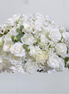 餐跨境爆款34543仿真花球绣玫瑰花球婚礼桌摆放求婚橱窗展厅装饰