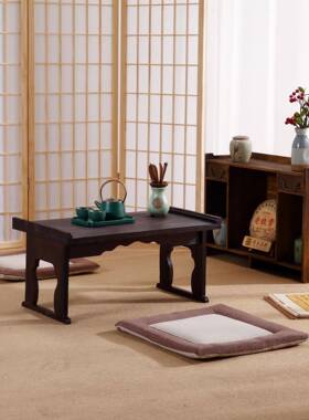 榻榻米茶几实木家台用矮桌茶桌小炕桌叠飘66809小窗桌阳桌子茶几