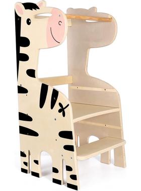 实木卡通阶RCE造儿厨房凳型幼助手木制台凳儿童学习塔助手凳儿童