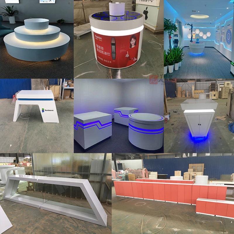 智能柜多功能烤漆展台多层形用展示台家圆用展厅式双面中立岛100