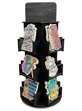 实木多层板货架旋转饰摆件贴纸纪品QTP念品拼接商店展示拼接展示