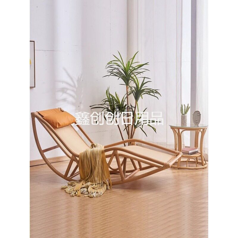加粗天然真藤编摇躺椅老人午睡