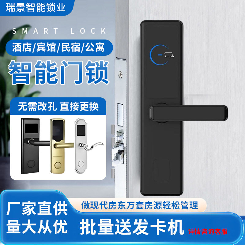 酒店宾馆免改孔刷卡密码锁