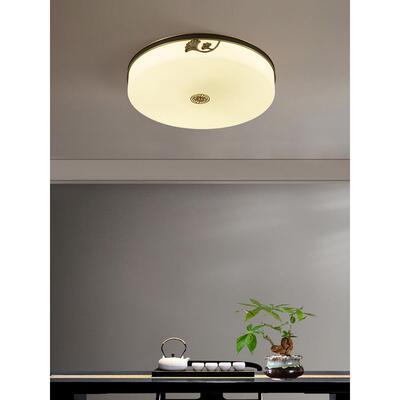 新中顶式全铜代简约现卧室吸灯家用主人主卧ILA房间复古中山房灯