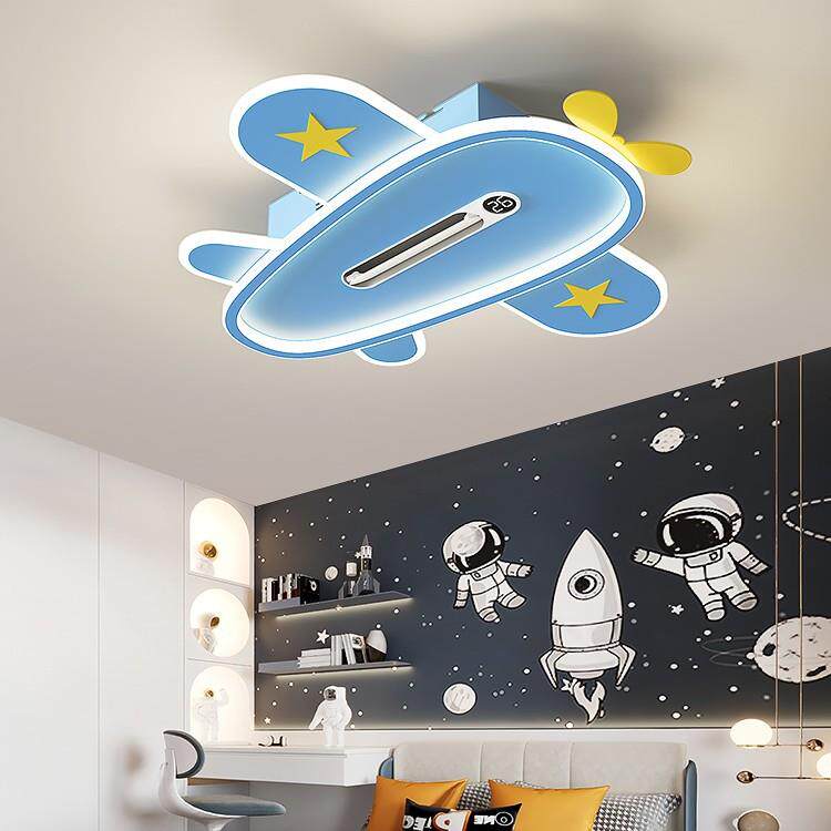 无叶风扇灯儿童房灯可爱卡通静音风扇灯房间卧室吸顶灯智能带风扇