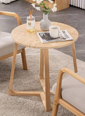 出租房卧室小床圆边发桌子阳台沙小桌边几转角实木型茶几91160边