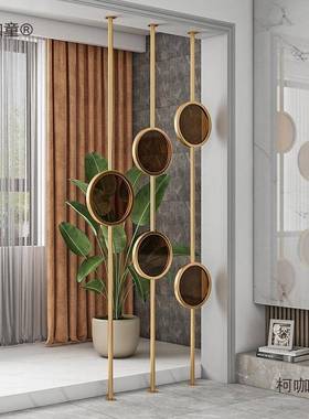 简易空轻奢落地断客厅创玄意隔家用关装62998饰屏风立柱墙镂铁艺