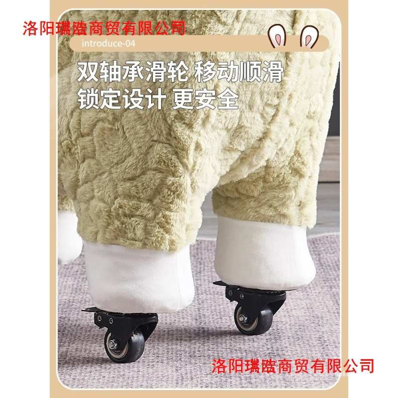 羊驼坐椅玩偶坐凳网红座椅大人凳子成人款大号客厅带滑轮椅子跨境