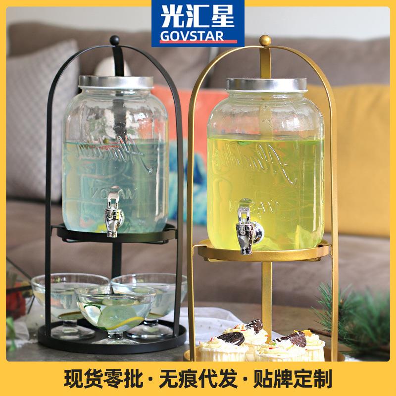 4升果汁架婚庆酵素桶储酿器果汁罐自酿酵素瓶泡酒瓶饮水桶罐铁架