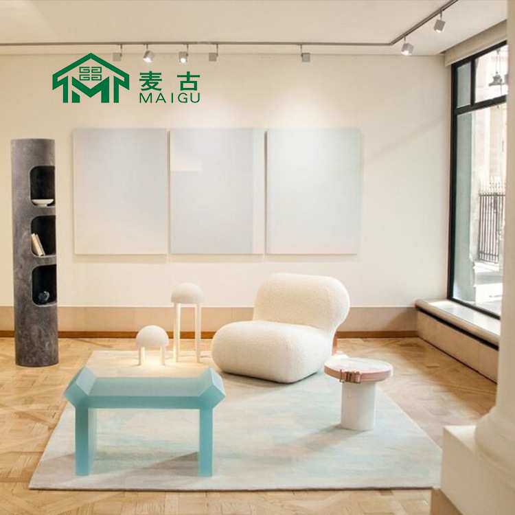 麦古 摩登轻奢创意设计师款方块斜靠背单人沙发客厅样板房家具