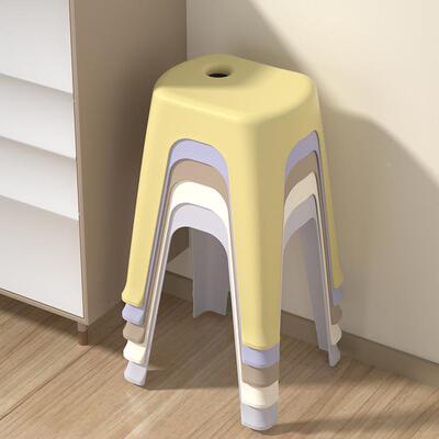 ?加厚塑HL0103多料凳子用客厅餐胶桌成人板座椅方凳椅子矮家凳凳