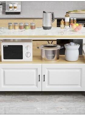 家厨HPE房岩板切菜桌操作台落地用多层双置物物架微波炉烤箱储柜