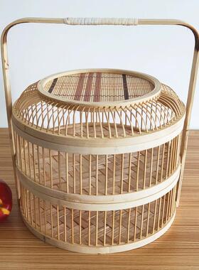 纯工竹GVT穿丝竹礼品包篮装水蜜编桃特产粽子月饼手复古水果礼品