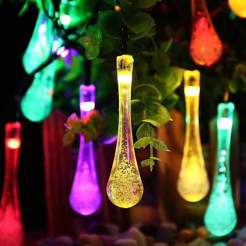 水滴太阳饰能灯节串 创意LED电池灯供带 厂FEB家直圣诞日装彩灯