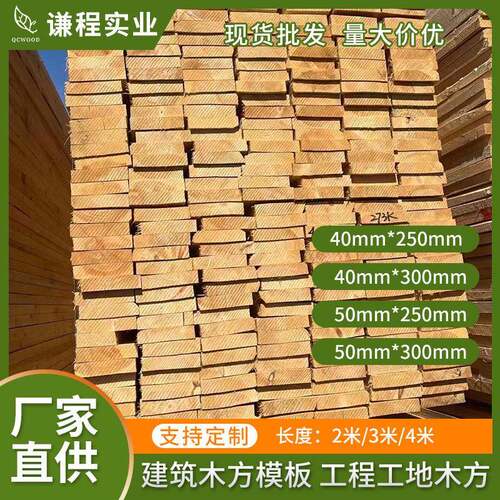 跳工程木方厂家直供白松铁杉工程板工 工程地支模用建筑垫木方 木