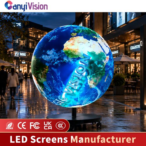 led异形显示屏户外全彩柔性显示屏商场展厅展会酒吧展馆LED球形屏