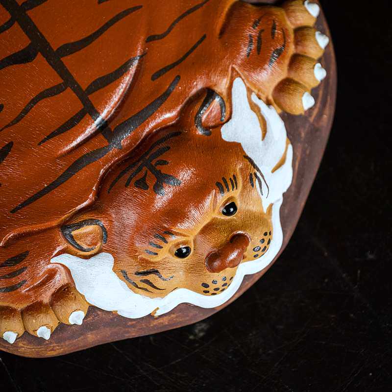 宜兴紫砂壶承茶托手工茶宠老虎皮干泡台小茶盘家用养壶垫壶拖