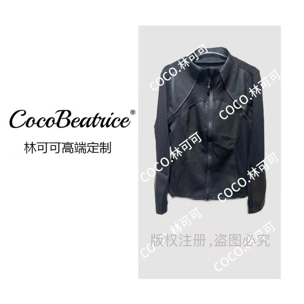 【COCO林可可】轻奢定制款秋冬修身拼皮加绒百搭外套（366）