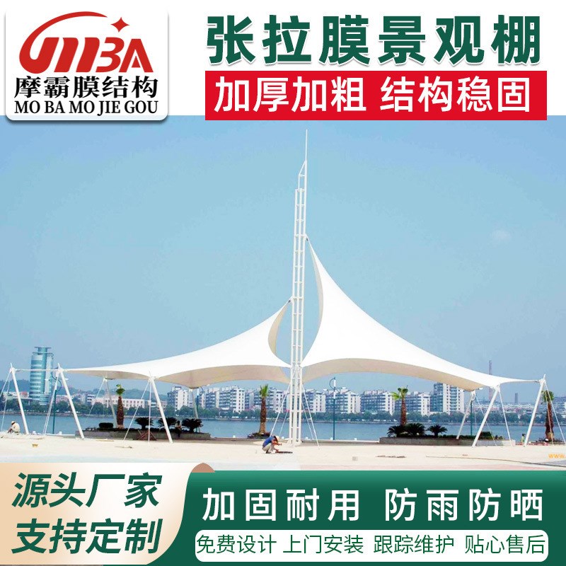 户外张拉膜结构景观棚 游泳池棚 收费站膜结构遮阳棚 景区遮阳棚