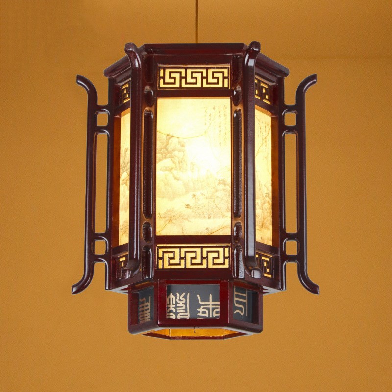 中式仿古灯笼吊灯实木古典宫灯屋檐走廊阳台茶楼餐厅户外装饰灯具