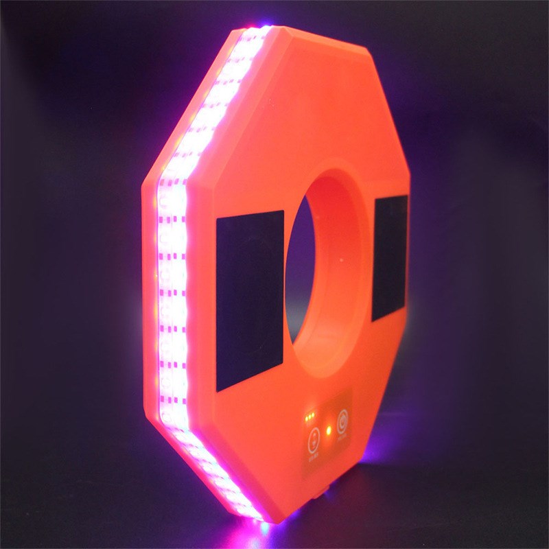 直供语音遥控智能道路路锥发光环夜间雪糕筒路锥发光圈爆闪环