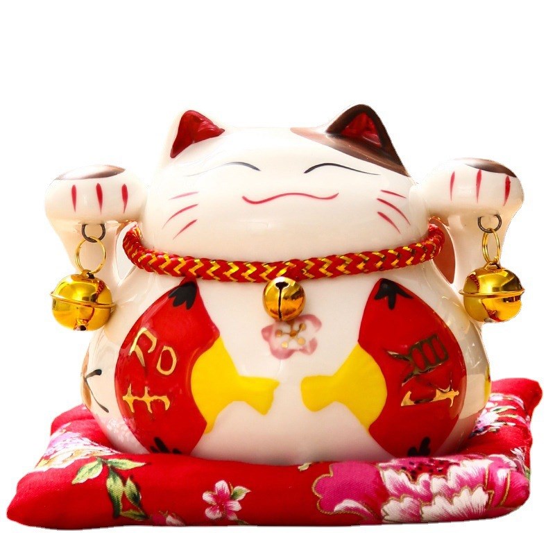 招财猫创意陶瓷家居摆件可爱招财存钱罐储蓄罐结婚开业送人家居