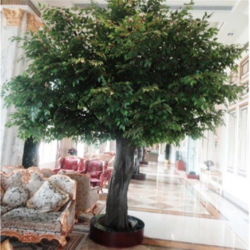 仿真人造大榕树酒店餐厅室内装饰造景玻璃钢大型落地仿真假榕树
