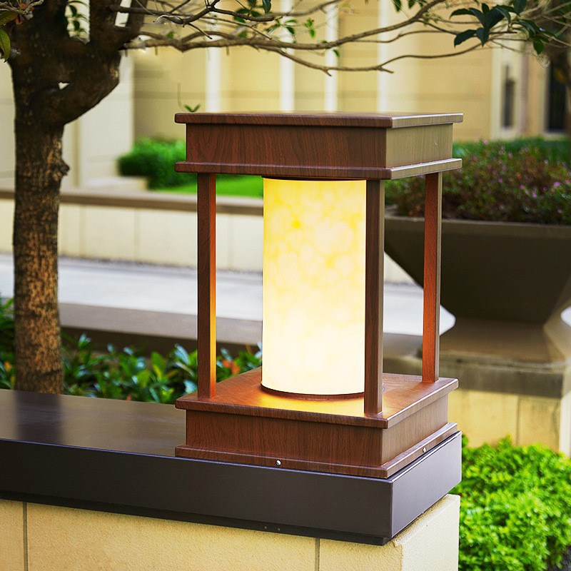 柱头灯接电款中式别墅庭院围墙灯花园地灯草坪景观户外大门柱子灯