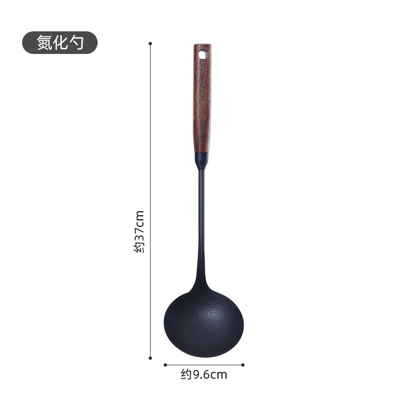 SP SAUCE铸铁锅铲家用木柄铁铲不粘锅专用厨具汤勺炒菜氮化锅铲子