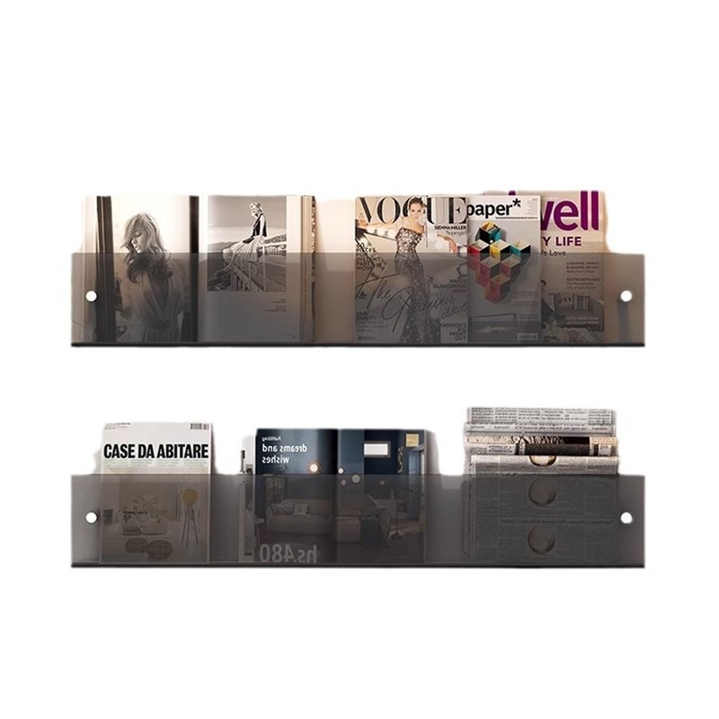 门后书架壁挂墙上过道杂志架收纳透明展示架亚克力超薄置物架定制